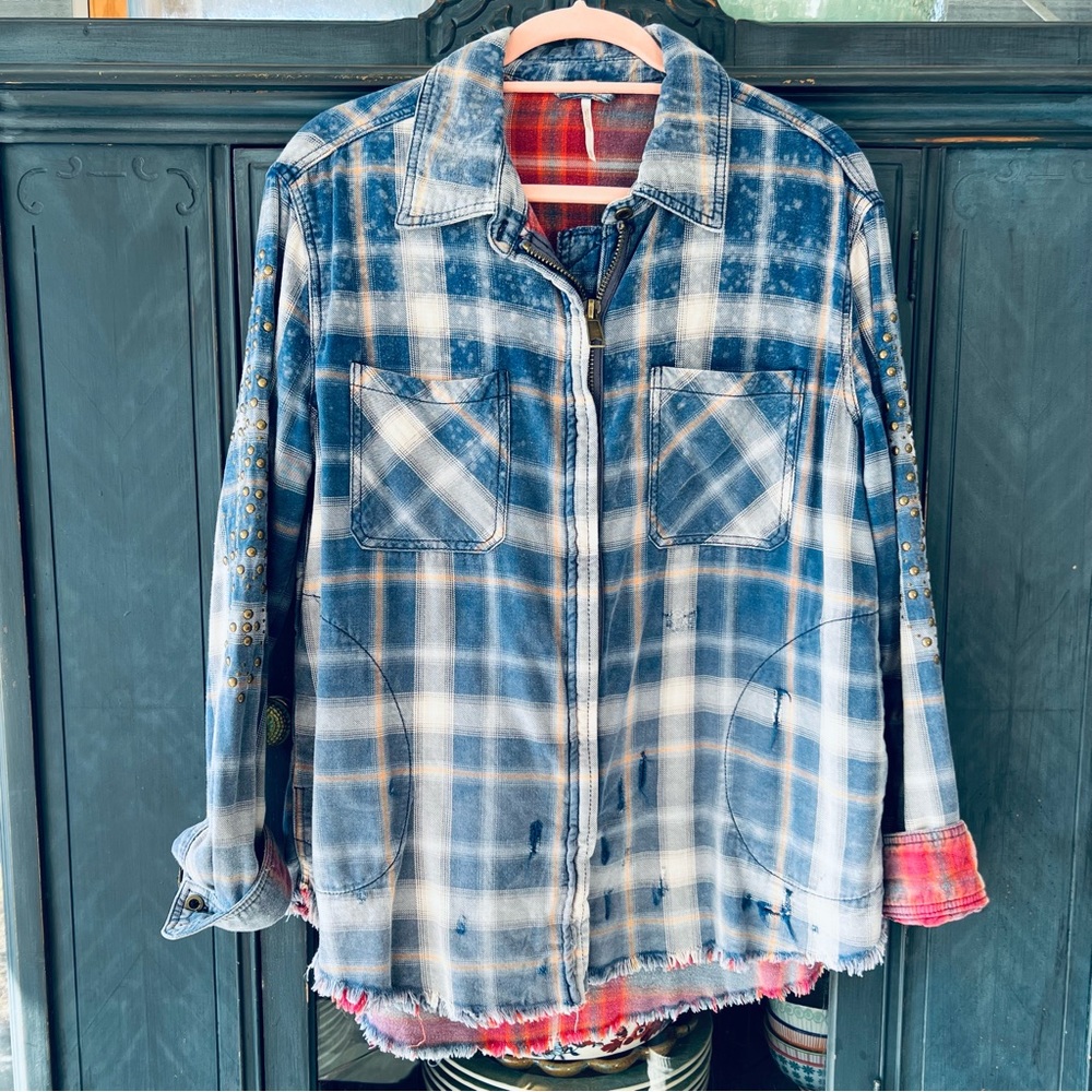 🌀 Free People Plaid Jacket